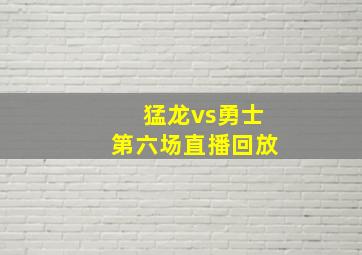 猛龙vs勇士第六场直播回放