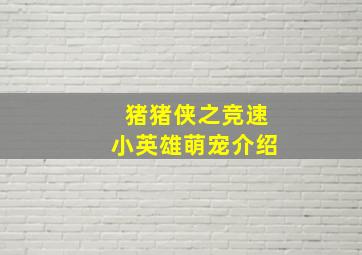 猪猪侠之竞速小英雄萌宠介绍