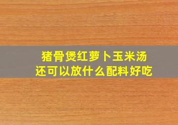 猪骨煲红萝卜玉米汤还可以放什么配料好吃