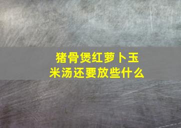 猪骨煲红萝卜玉米汤还要放些什么