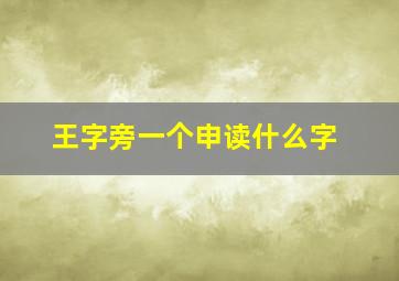 王字旁一个申读什么字