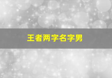 王者两字名字男