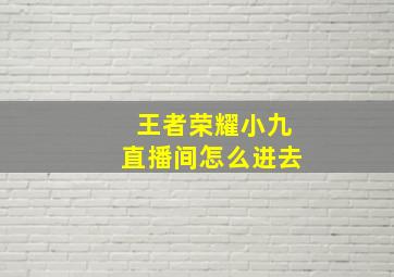 王者荣耀小九直播间怎么进去