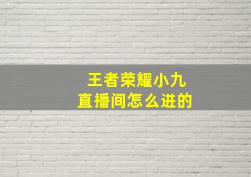 王者荣耀小九直播间怎么进的