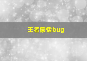 王者蒙恬bug