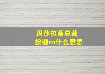 玛莎拉蒂总裁按键m什么意思