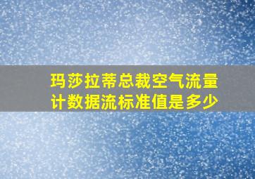 玛莎拉蒂总裁空气流量计数据流标准值是多少