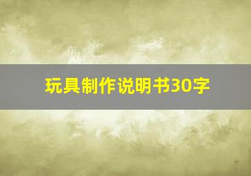 玩具制作说明书30字