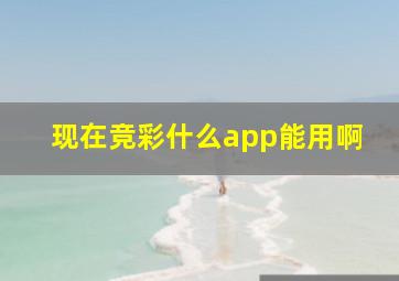 现在竞彩什么app能用啊