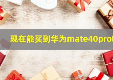 现在能买到华为mate40pro吗