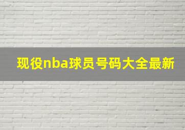 现役nba球员号码大全最新