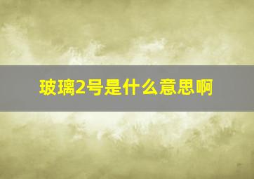 玻璃2号是什么意思啊