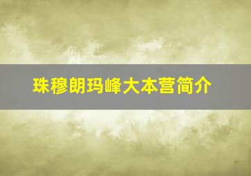 珠穆朗玛峰大本营简介