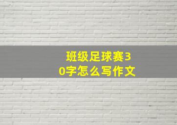 班级足球赛30字怎么写作文