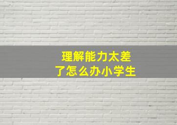 理解能力太差了怎么办小学生