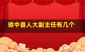 琼中县人大副主任有几个