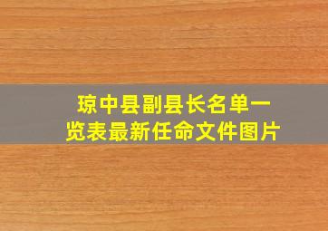 琼中县副县长名单一览表最新任命文件图片