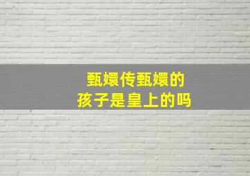 甄嬛传甄嬛的孩子是皇上的吗