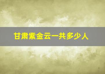 甘肃紫金云一共多少人