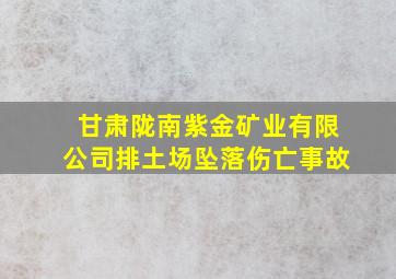 甘肃陇南紫金矿业有限公司排土场坠落伤亡事故