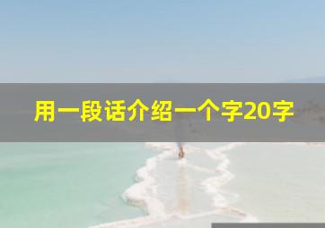 用一段话介绍一个字20字