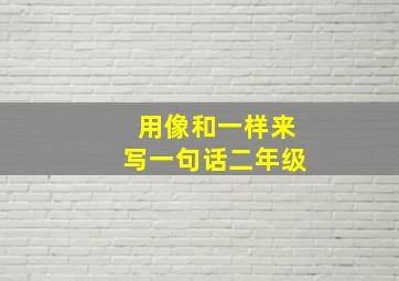 用像和一样来写一句话二年级