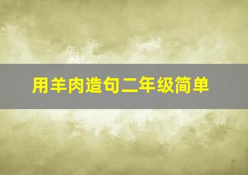 用羊肉造句二年级简单