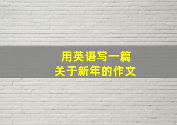 用英语写一篇关于新年的作文