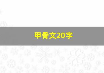 甲骨文20字