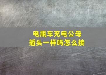 电瓶车充电公母插头一样吗怎么接