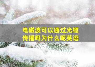 电磁波可以通过光缆传播吗为什么呢英语