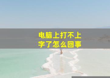 电脑上打不上字了怎么回事