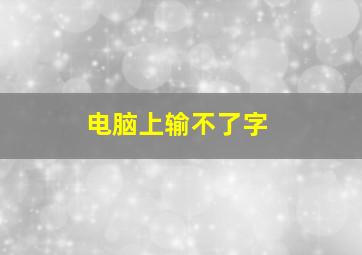 电脑上输不了字