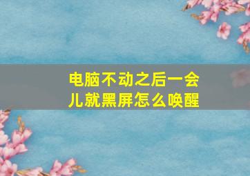 电脑不动之后一会儿就黑屏怎么唤醒