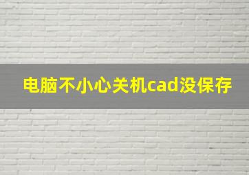 电脑不小心关机cad没保存