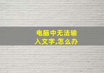 电脑中无法输入文字,怎么办