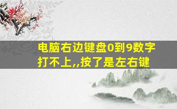 电脑右边键盘0到9数字打不上,,按了是左右键