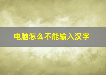 电脑怎么不能输入汉字