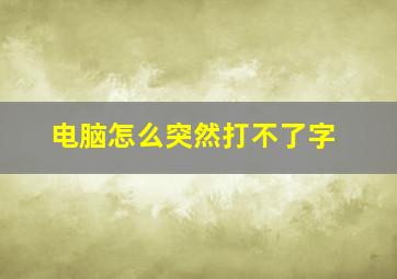 电脑怎么突然打不了字