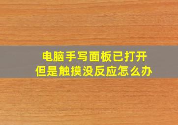 电脑手写面板已打开但是触摸没反应怎么办