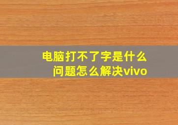 电脑打不了字是什么问题怎么解决vivo