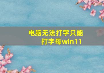 电脑无法打字只能打字母win11