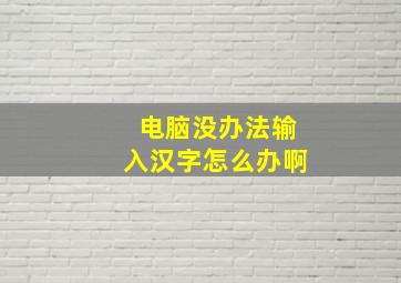 电脑没办法输入汉字怎么办啊