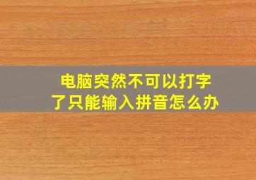 电脑突然不可以打字了只能输入拼音怎么办