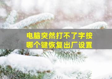 电脑突然打不了字按哪个键恢复出厂设置