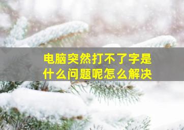 电脑突然打不了字是什么问题呢怎么解决