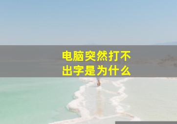 电脑突然打不出字是为什么