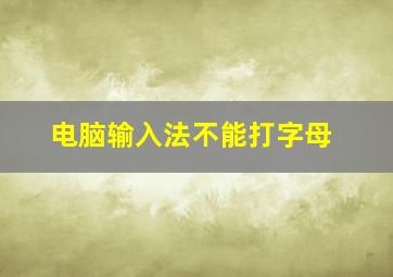 电脑输入法不能打字母