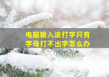 电脑输入法打字只有字母打不出字怎么办