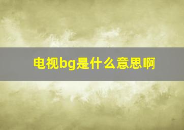 电视bg是什么意思啊